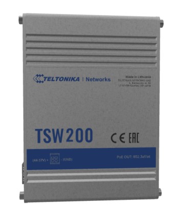 Teltonika TSW200 switch di rete Non gestito Gigabit Ethernet (10/100/1000) Supporto Power over Ethernet (PoE) Alluminio