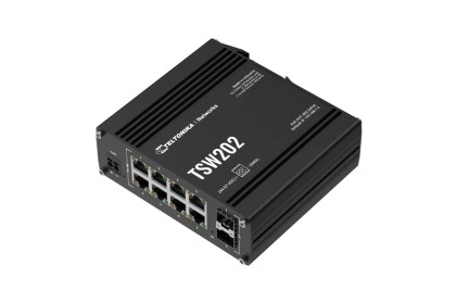 Teltonika TSW202 Gestito L2 Gigabit Ethernet (10/100/1000) Supporto Power over Ethernet (PoE) Alluminio, Blu