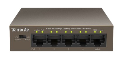 Switch 5 pore Tenda TEF1105-4-63W FE (10/100) davon 4x PoE