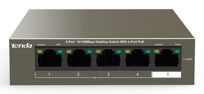 Tenda Switch 5-Port 10/100Mbps Desktop With 4-Port Poe