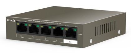 Tenda Switch 5-Port 10/100Mbps Desktop With 4-Port Poe