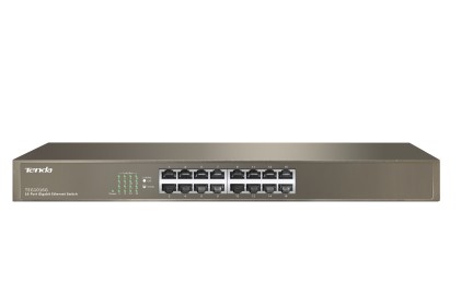 Tenda Switch 16 Porte Lan Gigabit, Ieee 802.3/U/X/Ab, Switching 32Gbps, Protezione Fulmini 6Kv