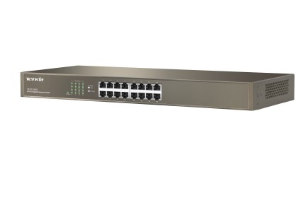 Tenda Switch 16 Porte Lan Gigabit, Ieee 802.3/U/X/Ab, Switching 32Gbps, Protezione Fulmini 6Kv