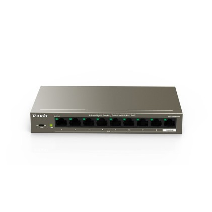 Tenda Switch 9-Port Gigabit Desktop Switch Con 8-Port Poe