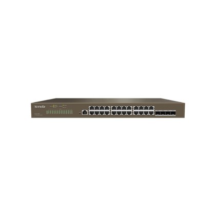 Tenda Switch L3 Managed Switch  24 Porte 10/100/1000 Base-T Ethernet - 4 Porte 1000 Base-X Sfp -1 Po