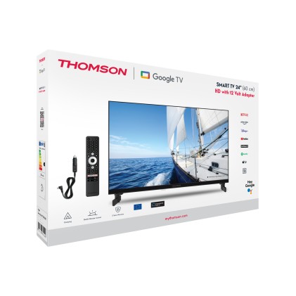 Tv 24 Thomson Hd Frameless Smart T2/C2S2 Google Tv 12V Camper