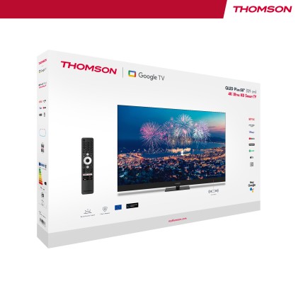 Tv 55 Thomson Uhd  Smart 4K Qled Piee Google Tv Front Speaker