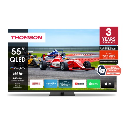 Tv 55 Thomson Uhd  Smart 4K Qled Piede Google Front Speaker 144Hz