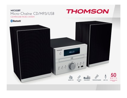 Thomson MIC122BT set audio da casa Microsistema audio per la casa 50 W Nero, Argento