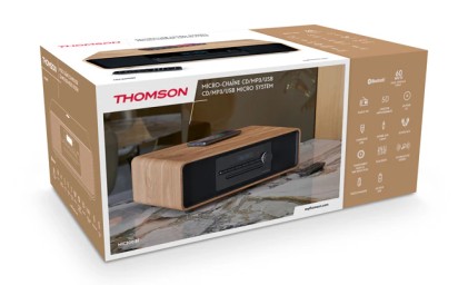 Thomson MIC300IBT set audio da casa Microsistema audio per la casa 10 W Nero, Legno