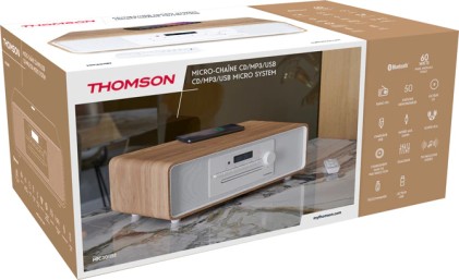 Thomson MIC301IBT set audio da casa Microsistema audio per la casa 10 W Bianco, Legno - CONFEZIONE APERTA