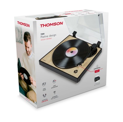 Thomson TT300 piatto audio Giradischi con trasmissione a cinghia Nero, Giallo