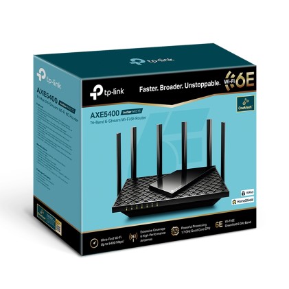 TP-Link Archer AXE75 router wireless Gigabit Ethernet Tri-band (2,4 GHz/5 GHz/6 GHz) Nero