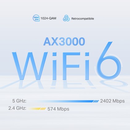 Router Ax3000 Mesh Wifi6 5G System Int.Ant 1X2.5 Gb Port 2Xgigabit P