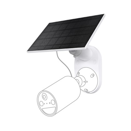 Pannello solare TP-Link Tapo A201 con supporto per fotocamera - 2,5 W - Cavo da 4 m - IP65 - Include accessori di montaggio - Nero e bianco