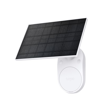 Pannello solare TP-Link Tapo A201 con supporto per fotocamera - 2,5 W - Cavo da 4 m - IP65 - Include accessori di montaggio - Nero e bianco