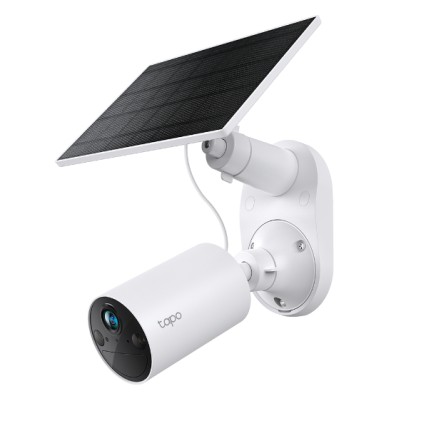 Tapo C410 KIT Telecamera Wi-Fi Esterno a Batteria 2K 3MP con Panello Solare, Visione Notturna a Colori