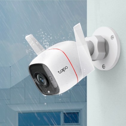TP-Link Tapo TC65 Telecamera di Sicurezza WiFi da Esterno 2K+3MP - Visione Notturna - Rilevazione Movimento - Allarme Luminoso e Sonoro - Audio Bidirezionale