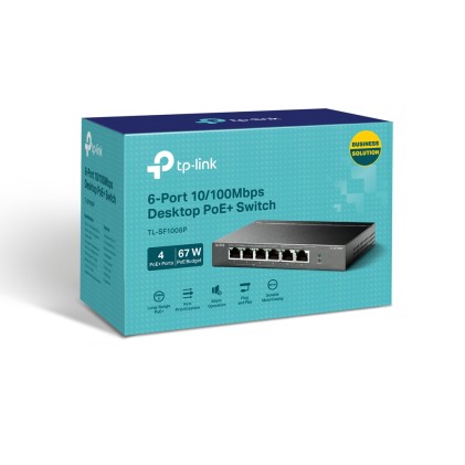 Switch 6P 10/100Mbps Di Cui 4P Poe 67W Poe Power Plug And Play