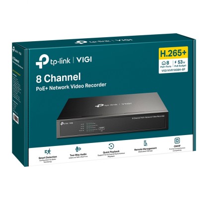 TP-Link VIGI NVR1008H-8P Videoregistratore di rete (NVR) Nero