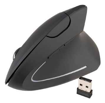 Tucano Mouse Verticale Ergonomico Wireless Ricaricabile,6 Tasti, Nero