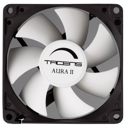 Tacens Aura II 8cm Case per computer Ventilatore Nero, Bianco