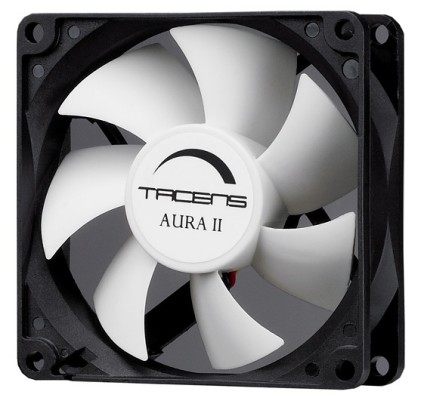 Tacens Aura II 8cm Case per computer Ventilatore Nero, Bianco