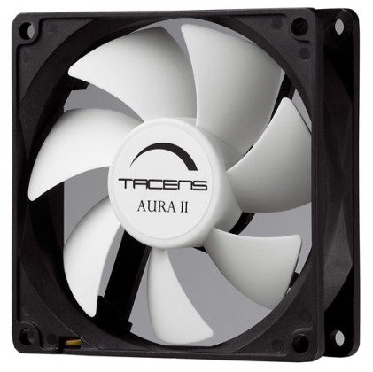 Tacens Aura II 9cm Case per computer Ventilatore Nero, Bianco