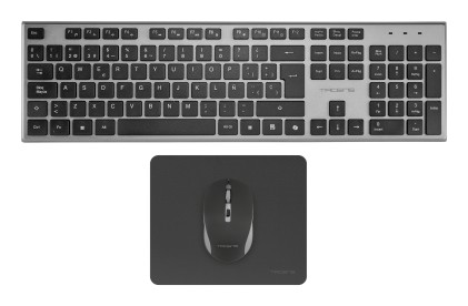 Tacens 6ZENITHFR tastiera Mouse incluso Casa/ufficio RF Wireless AZERTY Francese Grigio