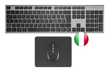 Tacens 6ZENITHIT tastiera Mouse incluso Casa/ufficio RF Wireless QWERTY Italiano Grigio