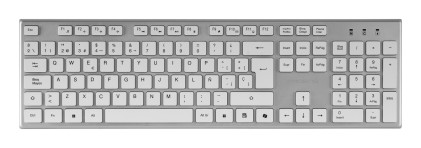 Tacens 6ZENITHWES tastiera Mouse incluso Casa/ufficio RF Wireless QWERTY Spagnolo Argento, Bianco