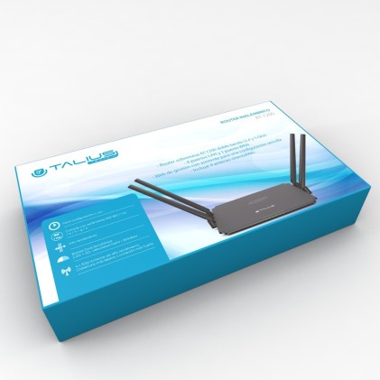 TALIUS RT-1200 router wireless Gigabit Ethernet Dual-band (2.4 GHz/5 GHz) 4G Nero