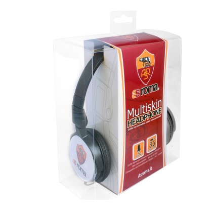 TECHMADE CUFFIA CON MICROFONO CON SKIN CAMBIABILE AS ROMA