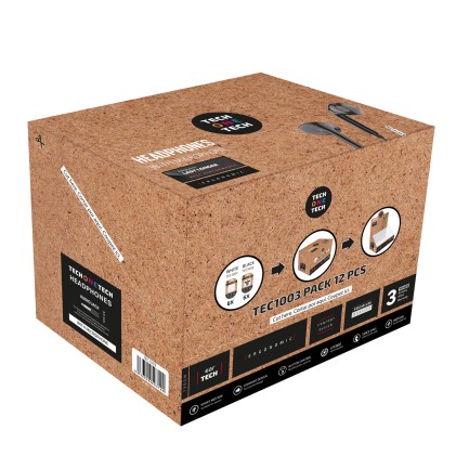 TechOneTech espositore di 12 auricolari - Microfono integrato - Mini jack da 3,5 mm - Assistente vocale - Cavo da 1,20 m