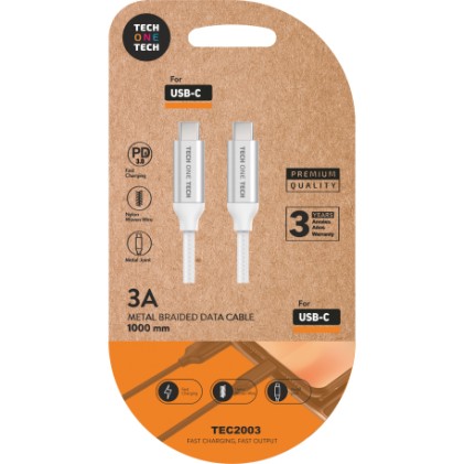TECH1TECH TEC2204 cavo USB 1 m USB C Bianco
