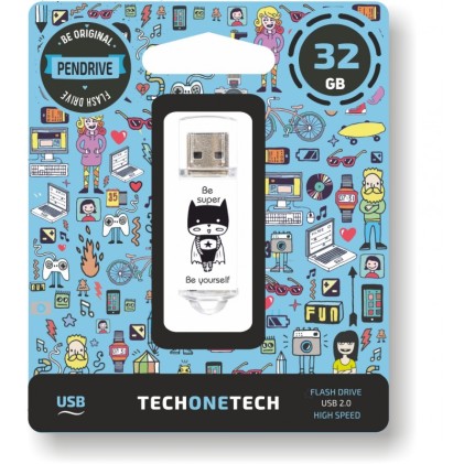 TECH1TECH TEC4018-32 unit&agrave; flash USB 32 GB USB tipo A 2.0 Nero, Bianco