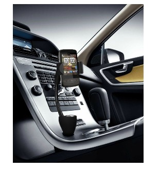 Supporto Smartphone Per Accendisigari Auto Con Caricabatteria E 2 Prese Usb 2A