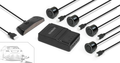 Sistema Ottico E Acustico Con Suono Crescente Per Assistenza Al Parcheggio Universale Con 4 Sensori E Display A Led