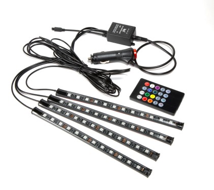 4 Pannelli Luce Led Per Auto Con Telecomando Con Microfono Per La Sincronizzazione Dei Suoni Con La Luce, 8 Modalita  Di Luce