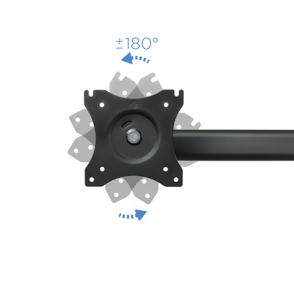 TooQ DB1327TN-B supporto da tavolo per Tv a schermo piatto 68,6 cm (27") Morsa Nero