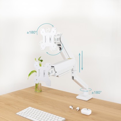 TooQ DB1334TNR-W Supporti a parete per TV 86,4 cm (34") Scrivania Bianco