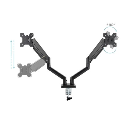 TooQ DB1434TNR-B Supporti a parete per TV 86,4 cm (34") Scrivania Nero
