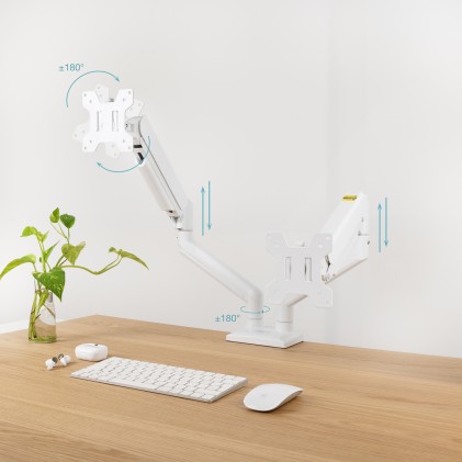 TooQ DB1434TNR-W Supporti a parete per TV 86,4 cm (34") Scrivania Bianco