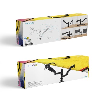 TooQ DB1533TNR-B Supporti a parete per TV 81,3 cm (32") Scrivania Nero