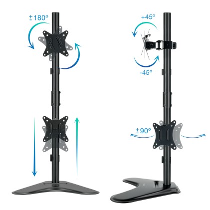 TooQ DB1703TNV-B supporto da tavolo per Tv a schermo piatto 81,3 cm (32") Libera installazione Nero