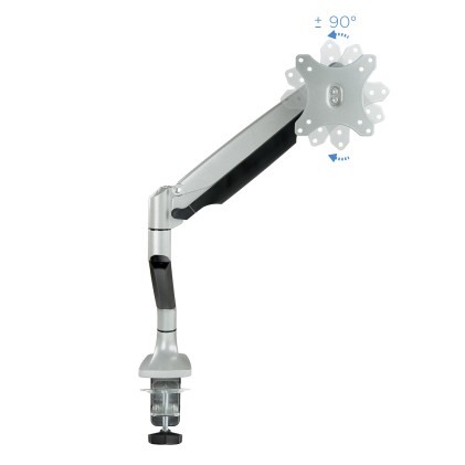 TooQ DB3032TNR-S supporto da tavolo per Tv a schermo piatto 81,3 cm (32") Morsa/Bullone di ancoraggio Argento