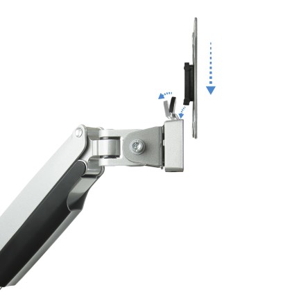 TooQ DB3132TNR-S supporto da tavolo per Tv a schermo piatto 81,3 cm (32") Morsa/Bullone di ancoraggio Argento