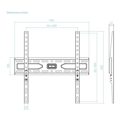 TooQ LP1030F-B Supporto TV a parete 190,5 cm (75") Nero