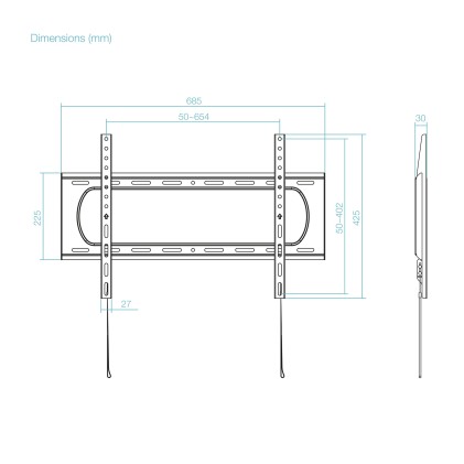 TooQ LP1084F-B Supporto TV a parete 2,03 m (80") Nero
