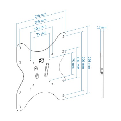 TooQ LP1242F-B Supporto TV a parete 106,7 cm (42") Nero